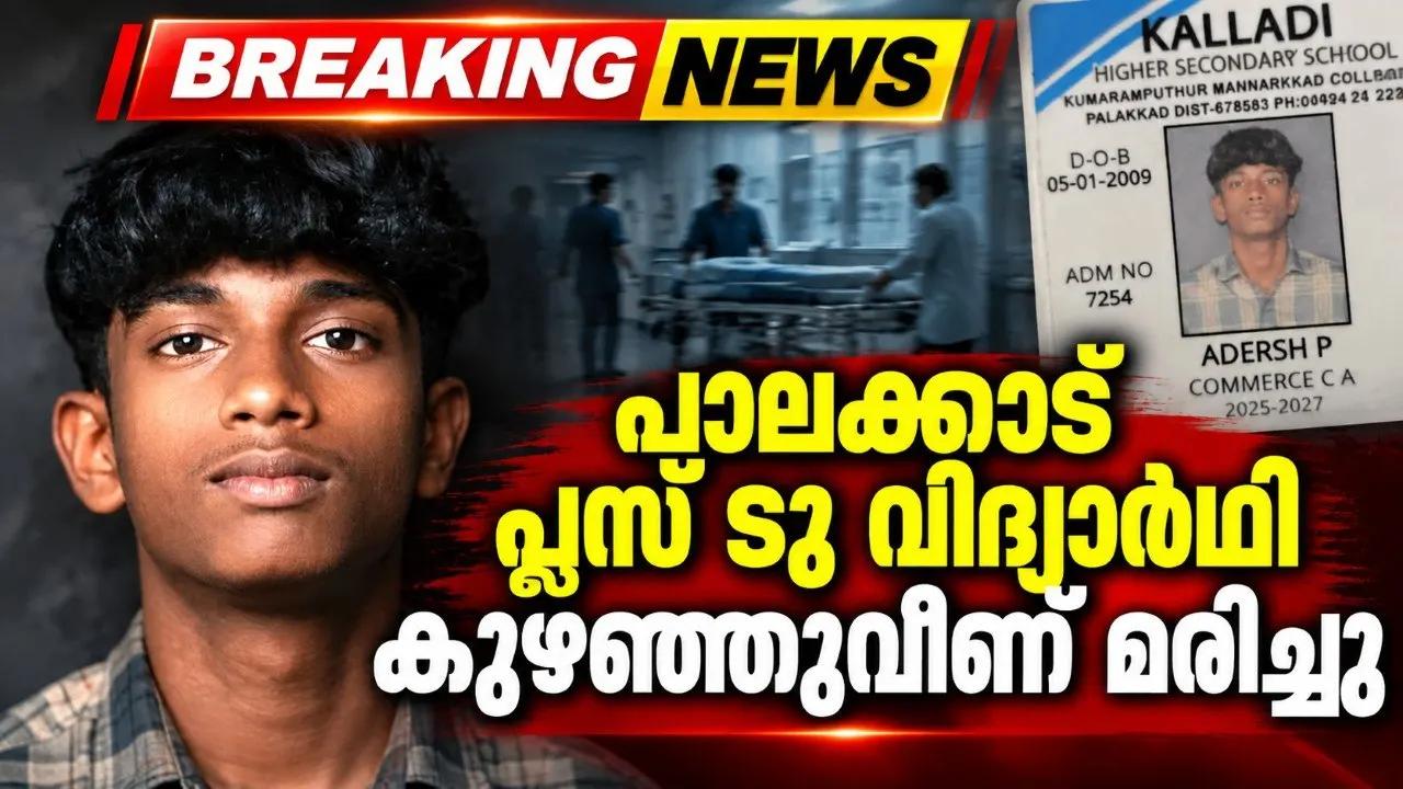 പാലക്കാട് പ്ലസ് ടു വിദ്യാർഥി കുഴഞ്ഞുവീണ് മരിച്ചു