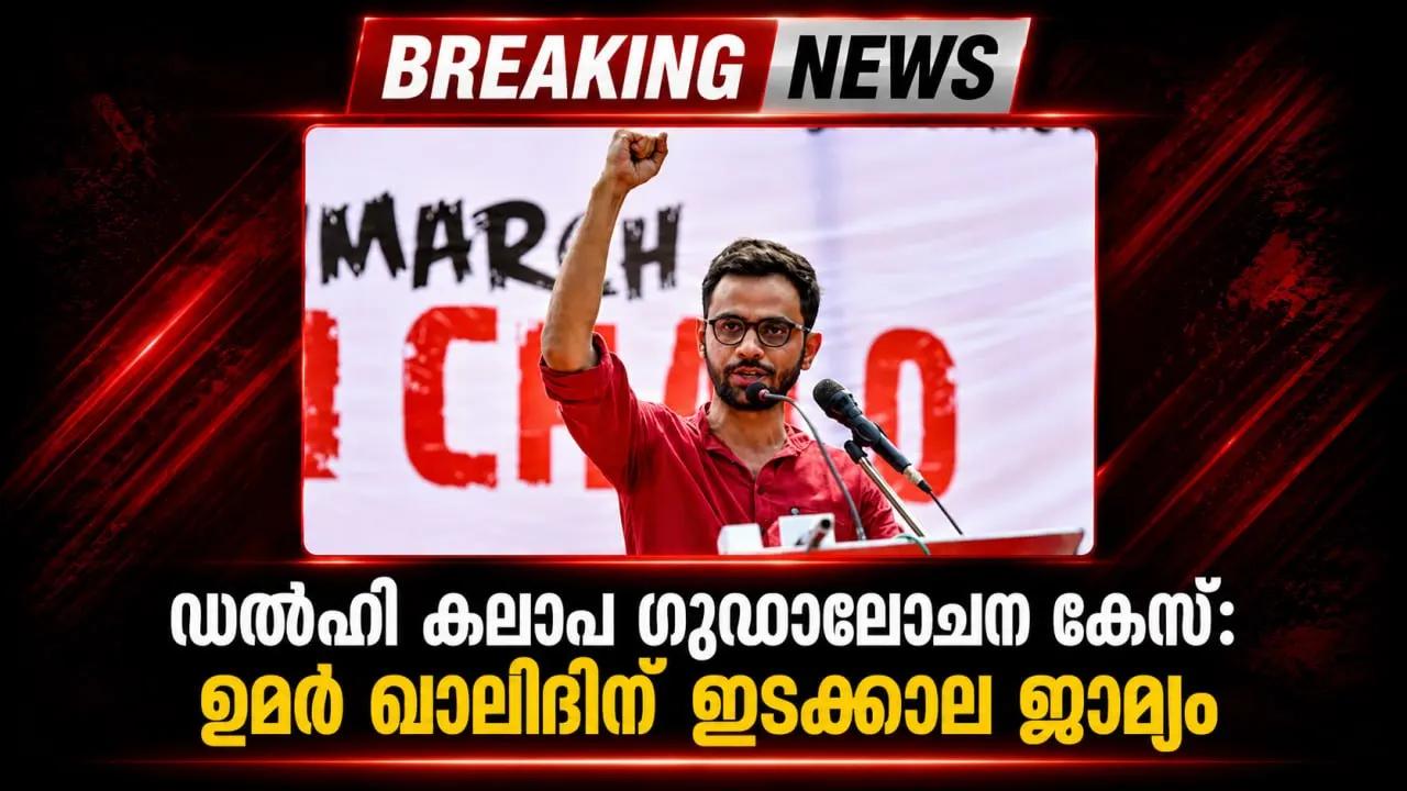 ഡൽഹി കലാപ ഗൂഢാലോചന കേസ്: ഉമർ ഖാലിദിന് ഇടക്കാല ജാമ്യം